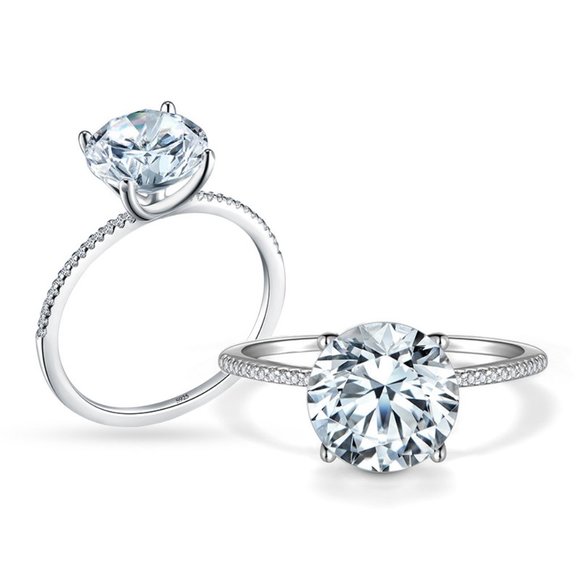 Luxury Sterling Silver Engagement Ring 3CT‎ - Picture 2 of 12